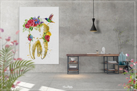 Floral Tooth Watercolor Print Tooth Flowers Gold Effect Dental Clinic Decor Art Dentistry Office Medical Graduaiton Dentist Gift Art-1329 - CocoMilla
