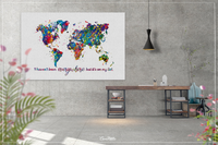 World Map Watercolor Print I Haven't Been Everywhere But It's On My List Quote Housewarming Travel Art Wall Home Decor Wall Hanging-1641 - CocoMilla