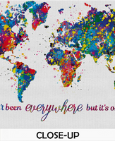 World Map Watercolor Print I Haven't Been Everywhere But It's On My List Quote Housewarming Travel Art Wall Home Decor Wall Hanging-1641 - CocoMilla