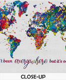 World Map Watercolor Print I Haven't Been Everywhere But It's On My List Quote Housewarming Travel Art Wall Home Decor Wall Hanging-1641 - CocoMilla