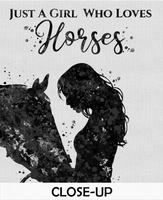 Girl with Horse Quote Watercolor Print Equestrian Wall Art Black White Horse Rider Gift Horse Lover Wall Art Horses Poster Housewarming-427 - CocoMilla