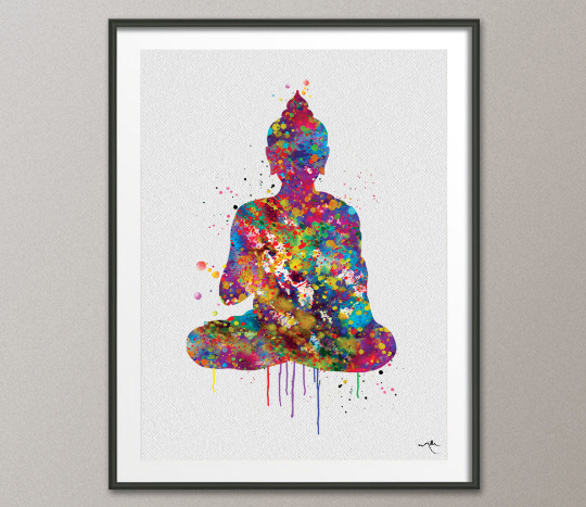 Buddha Art, Watercolor Print, Buddha Art, Yogi, Yoga Poster, Buddha Decor, Yoga Print, Yoga Studio, Buddha Wall Decor, Yoga Gift-786 - CocoMilla