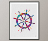 Ship Wheel Nautical Watercolor Painting Coastal Living Sea Art Sailor Wall Art Poster Giclee Wall Art Decor Home Decor Wall Hanging [795] - CocoMilla