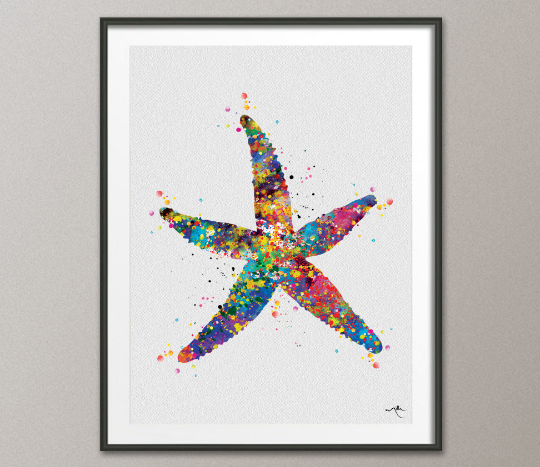 Starfish Watercolor Art Print Beach House Wedding gift Wall Art Poster Wall Decor Art Home Decor Coastal Ocean Wall Hanging [NO 620] - CocoMilla