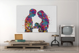 Father and Pregnant Mother with Baby Watercolor Print New Mom and Father Parents Love Gift Wall Art Family Wedding Gift Art Home Decor-1665 - CocoMilla
