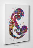 Breastfeeding Mother Watercolor Print Mom Newborn Doula Pregnancy Gift Obstetrician Nursing Baby Shower New Mum Art Clinic Midwife Gift-458 - CocoMilla