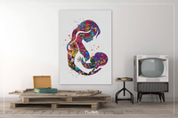 Breastfeeding Mother Watercolor Print Mom Newborn Doula Pregnancy Gift Obstetrician Nursing Baby Shower New Mum Art Clinic Midwife Gift-458 - CocoMilla