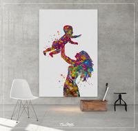 Mother Holding Baby Watercolor Print Mother and Baby Parent Love Boy Girl Family with Kids Birthday New Mum Baby Shower Nursery Gift-1244 - CocoMilla