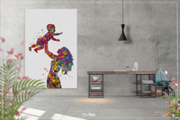 Mother Holding Baby Watercolor Print Mother and Baby Parent Love Boy Girl Family with Kids Birthday New Mum Baby Shower Nursery Gift-1244 - CocoMilla