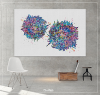 T-Cells Watercolor Print Immune Cells Medical Art Science Histology T Cells Biology Art Oncology immunology Clinic Office Cancer Chemo-1473 - CocoMilla