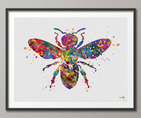 Bumble Bee Watercolor Print Honey Bee Queen Bee Wall Art Bee Keeper Poster Insect Wall Decor Home Bumblebee Chance Decor Wall Hanging-437 - CocoMilla