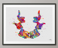Rorschach Inkblot Test Card 7 Watercolor Print Psychology Psychiatry Psychotherapist Psychological Psychologist Clinic Medical Office-1318 - CocoMilla