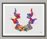 Rorschach Inkblot Test Card 7 Watercolor Print Psychology Psychiatry Psychotherapist Psychological Psychologist Clinic Medical Office-1318 - CocoMilla