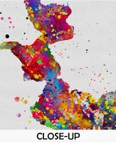Rorschach Inkblot Test Card 7 Watercolor Print Psychology Psychiatry Psychotherapist Psychological Psychologist Clinic Medical Office-1318 - CocoMilla