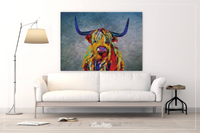 MooTella, Highland Cow oil painting, Canvas print, Highland Cow Print, Cattle, Abstract painting, Abstract art, Scottish Cow, Cow Art-925 - CocoMilla