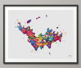 Saint Barthelemy Map Watercolor Print Islands Wall Art Wedding Gift Honeymoon Gift Map Wall Hanging Travel Anniversary Gift Wall Decor-1656 - CocoMilla