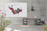 Saint Barthelemy Map Watercolor Print Islands Wall Art Wedding Gift Honeymoon Gift Map Wall Hanging Travel Anniversary Gift Wall Decor-1656 - CocoMilla