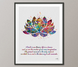 Lotus Quote Watercolor Print Nice Quote Gift for Friends Wall Art Poster Yoga Studio Decor Inspirational Wall Art Motivational Quote Art-738 - CocoMilla