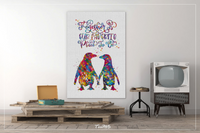 Penguin Couple Watercolor Print Together is our favourite place to be Quote Typography Friendship Wall Art Valentines Housewarming Gift-912 - CocoMilla