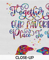 Penguin Couple Watercolor Print Together is our favourite place to be Quote Typography Friendship Wall Art Valentines Housewarming Gift-912 - CocoMilla