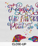 Penguin Couple Watercolor Print Together is our favourite place to be Quote Typography Friendship Wall Art Valentines Housewarming Gift-912 - CocoMilla