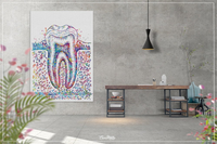 Molar Tooth Cross Section Watercolor Print Teeth Medical Art Surgeon Dental Clinic Office Decor Gift Dentist Dentistry Canvas Wall Art-730 - CocoMilla