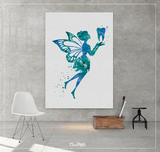Tooth Fairy Watercolor Print Fresh Dental Art Dentist Poster Teeth Anatomy Decor Dental Clinic Wall Decor Medical Art Dental Office Art-1265 - CocoMilla