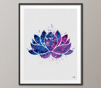 Lotus Flower Yoga Symbol Watercolor Print illustrations Art Print Wall Art Poster Giclee Wall Decor Art Home Decor Wall Hanging [NO 688 - CocoMilla