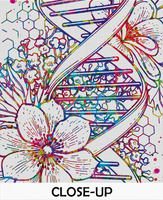 DNA Floral Art Watercolor Print DNA Helix Structure Medical Wall Art Science Art Genetic Doctor Office Clinic Laboratory Biology Decor-1634 - CocoMilla