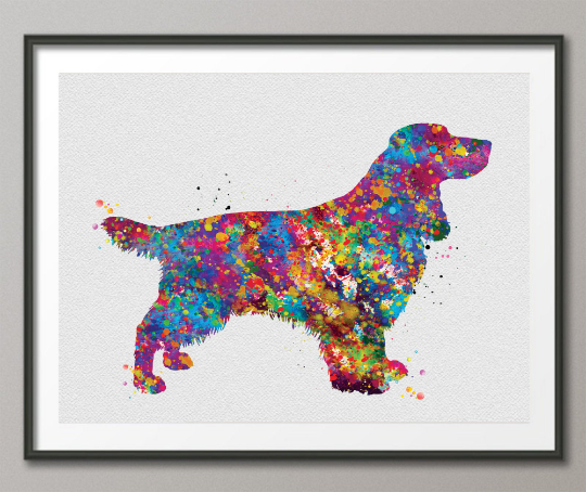 Field Spaniel Dog Watercolor Print Pet Gift Pet Dog Love Puppy Friend Dog Decor Poster Dog Art Dog Wall Art Doglover Gift Animal Poster-1440 - CocoMilla