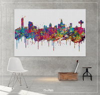 Liverpool Skyline Watercolor Print Cityscape Living Room Wedding Gift Poster England Poster Travel Art Wall Decor Wall Hanging Map Art-1620 - CocoMilla