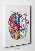 Brain Anatomy Circuit Board Watercolor Print Science Art Computer Art Neurology Human Brain Engineer Gift Brain Science Poster Wall Art-1110 - CocoMilla