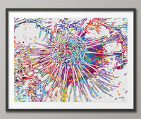 Cancer Cell Watercolor Print Medical Art Science Histology T-Cells Biology Art Oncology Doctor Clinic Office Cancer Awareness Chemo Gift-201 - CocoMilla