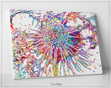 Cancer Cell Watercolor Print Medical Art Science Histology T-Cells Biology Art Oncology Doctor Clinic Office Cancer Awareness Chemo Gift-201 - CocoMilla