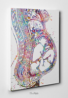 Twin Pregnancy Watercolor Print Womb Pregnancy Anatomy Gynecology Obstetrician Nursing Midwife Baby Fetus Medical Art Clinic Doctor Gift-869 - CocoMilla