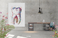 Human Tooth Watercolor Print Tooth Anatomical Art Dental Clinic Decor Art Dentistry Office Science Graduaiton Dentist Gift Doctor Art-305 - CocoMilla