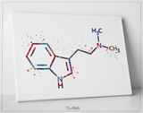 DMT Molecule Watercolor Print Chemical Molecule Symbol Wall Art Nerd Science Biology Medical Art Chemistry Laboratory Medical Clinic-1646 - CocoMilla