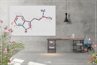 DMT Molecule Watercolor Print Chemical Molecule Symbol Wall Art Nerd Science Biology Medical Art Chemistry Laboratory Medical Clinic-1646 - CocoMilla