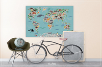 Animal World Map, Animal Map, Worl Map Print, Kids World Map, For Kids, Dorm Room, Nursery Decor, Wall Art, Art Print, World Map Animal-862 - CocoMilla