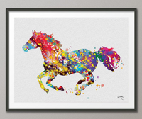 HORSE 2 Watercolor illustrations Art Print Children's Wall Art Wedding Gift Art Home Decor Wall Hanging No 21 - CocoMilla