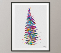 Fern Decor Set Watercolor Print Fern Leaves Fern Leaf Plant Botanical Decoration Poster Kitchen Nursery Home Modern Natural Wall Art -1367 - CocoMilla