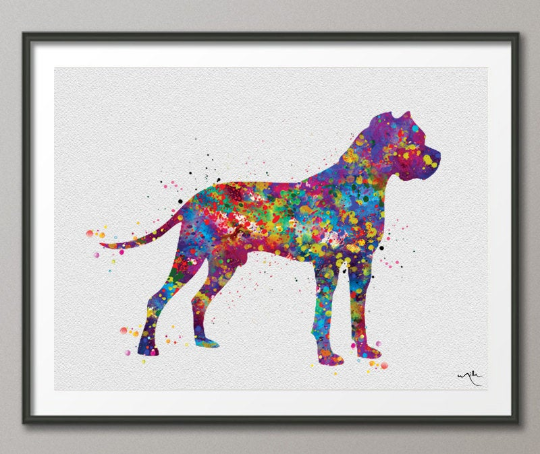 Dogo Argentino Watercolor Print Dogo Argentino Art Print Poster Gift Pet Dog Love Puppy Friend Animal Dog Poster Pet Decor Custom Dog-1103 - CocoMilla