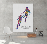 Scuba Diving Couple Watercolor Print Personalised Scuba Diving Couple Print Wall Art Diving Wedding Gift Valentine's Gift Wall Hanging-834 - CocoMilla