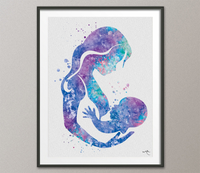 Breastfeeding Watercolor Print Mother and Baby Mother and Son Mother and Children Mother and Kids New Mum Baby Shower Room Wall Decor-1384 - CocoMilla
