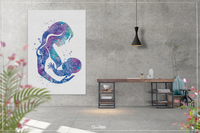 Breastfeeding Watercolor Print Mother and Baby Mother and Son Mother and Children Mother and Kids New Mum Baby Shower Room Wall Decor-1384 - CocoMilla