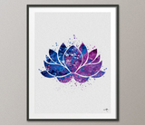 Yoga Watercolor Print Set Modern Home Decor Buddha Ohm Lotus Flower Symbol Set Wedding Gift Home Decor Wall Hanging [NO 686] - CocoMilla