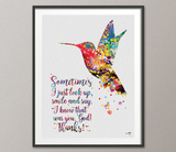 Hummingbird Quote Art Watercolor Print Wedding Gift Wall Art Poster Inspirational Wall Decor Art Home Nursery Decor Wall Hanging [NO 751] - CocoMilla