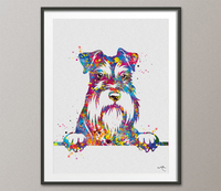Schnauzer Portrait Watercolor Dog Print Pet Gift Pet Dog Love Puppy Friend Dog Poster Dog Art Dog Wall Art Doglover Gift Animal Poster-1437 - CocoMilla