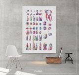 Dental Chart Watercolor Print Tooth Art Teeth Dental Clinic Decor Dentistry Student Office Decor Graduaiton Dentist Gift Medical Art-1272 - CocoMilla