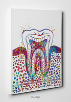 Molar Tooth Watercolor Print Tooth Anatomical Art Dental Clinic Decor Art Dentistry Student Science Graduaiton Dentist Gift Doctor Art-1035 - CocoMilla